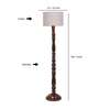 Grey Cotton Wooden floor Lamp