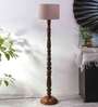 Grey Cotton Wooden floor Lamp