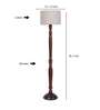 Grey Cotton Wooden floor Lamp