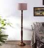 Grey Cotton Wooden floor Lamp