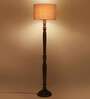Grey Cotton Wooden floor Lamp