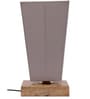 Devansh Grey Pyramid  Cotton  Shade With Square Wood Base