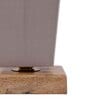 Devansh Grey Pyramid  Cotton  Shade With Square Wood Base
