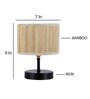 Klimt Beige Bamboo Shade Night Lamp With Iron Base
