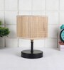 Klimt Beige Bamboo Shade Night Lamp With Iron Base