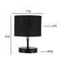 Devansh Iron  Table Lamp With Black Jute Shade