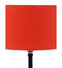 Devansh Iron  Table Lamp With Orange Cotton  Shade