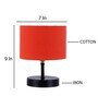 Devansh Iron  Table Lamp With Orange Cotton  Shade