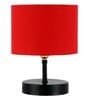 Devansh Iron  Table Lamp With Red Cotton  Shade