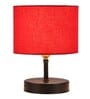 Devansh Iron  Table Lamp With Red Cotton  Shade