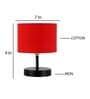 Devansh Iron  Table Lamp With Red Cotton  Shade