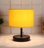 Devansh Iron  Table Lamp With Yellow Cotton  Shade