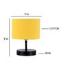 Devansh Iron  Table Lamp With Yellow Cotton  Shade