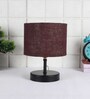 Devansh Iron Table Lamp With Brown Jute Shade