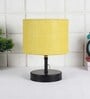 Devansh Iron Table Lamp With Yellow Jute Shade