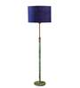 Devansh Maroon cotton Drum shade with   floor lamp with wood base .-