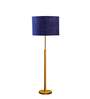 Devansh Maroon cotton Drum shade with   floor lamp with wood base .-