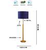 Devansh Maroon cotton Drum shade with   floor lamp with wood base .-