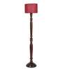 Maroon Jute Wooden floor Lamp