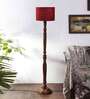 Maroon Jute Wooden floor Lamp