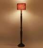 Maroon Jute Wooden floor Lamp