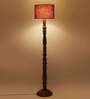 Maroon Jute Wooden floor Lamp