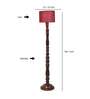 Maroon Jute Wooden floor Lamp