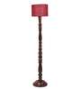 Maroon Jute Wooden floor Lamp