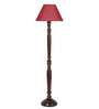 Maroon Jute Conical wooden floor lamp