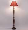 Maroon Jute Conical wooden floor lamp