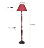 Maroon Jute Conical wooden floor lamp