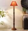 Maroon Jute Conical wooden floor lamp
