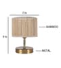 Rhombus Beige Bamboo Shade Night Lamp With Metal Base
