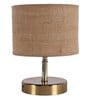 Hazel Beige Jute Shade Night Lamp With Metal Base