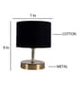Amalia Black Cottan Fabric Shade Night Lamp With Metal Base