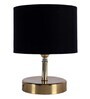 Amalia Black Cottan Fabric Shade Night Lamp With Metal Base