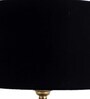 Amalia Black Cottan Fabric Shade Night Lamp With Metal Base