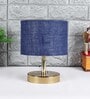 Devansh Metal table lamp with Blue Jute Shade