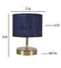 Devansh Metal table lamp with Blue Jute Shade