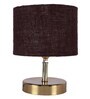 Hudson Brown Jute Shade Night Lamp With Metal Base
