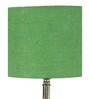 Flamingo Green Jute Shade Night Lamp With Metal Base