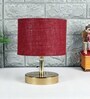 Devansh Metal table lamp with Maroon Jute Shade