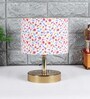 Devansh Metal table lamp with Multicolor  cotton  Shade