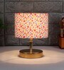 Devansh Metal table lamp with Multicolor  cotton  Shade