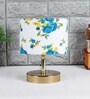 Devansh Metal table lamp with Multicolor  cotton  Shade