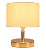 Bristol Off White Cottan Fabric Shade Night Lamp With Metal Base