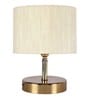 Bristol Off White Cottan Fabric Shade Night Lamp With Metal Base