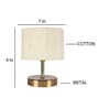 Bristol Off White Cottan Fabric Shade Night Lamp With Metal Base