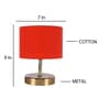 Devansh Metal table lamp with Orange cotton  Shade