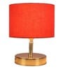 Devansh Metal table lamp with Orange cotton  Shade